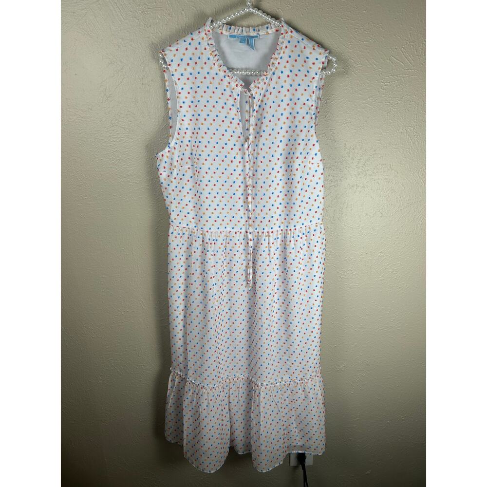 Draper James Size 14 Dress White Colorful Textured Dots Kidcore Clowncore Midi
